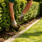 Weeding along hedges