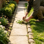 Weeding along walls