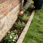 Weeding along yard borders