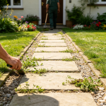 Weeding along pathways
